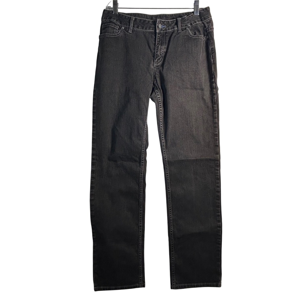 Simply Vera Vera Wang Womens Black Denim Jeans Size 12 Straight Leg